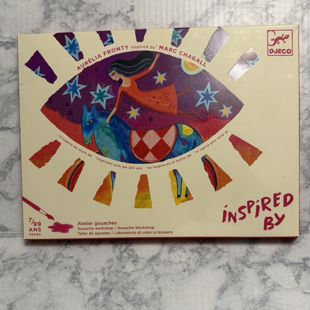 Djeco Inspired By Marc Chagall Aurelia Fronty Gouache Art Painting Workshop Kit